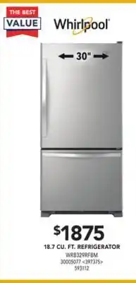 Lowe's Whirlpool 18.7 cu. ft. refrigerator offer