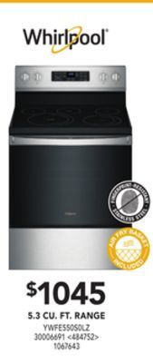 Lowe's Whirlpool 5.3 cu. ft. range offer
