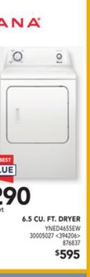 Lowe's Amana 6.5 cu. ft. dryer offer