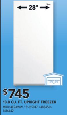 Lowe's Midea 13.8 cu. ft. upright freezer offer