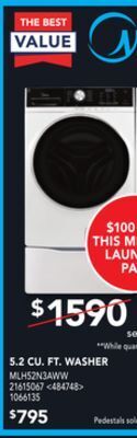 Lowe's Midea 5.2 cu. ft. washer offer