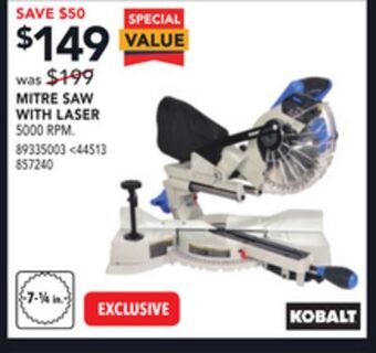 Lowe's Kobalt mitre saw with laser offer