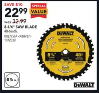 Lowe's Dewalt 8-1/4" saw blade offer