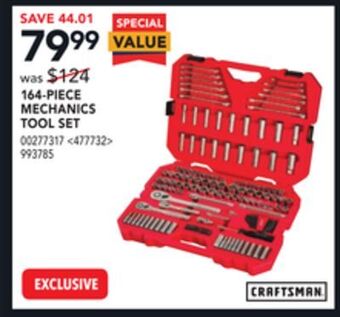 Lowe's Craftsman 164-piece mechanics tool set offer