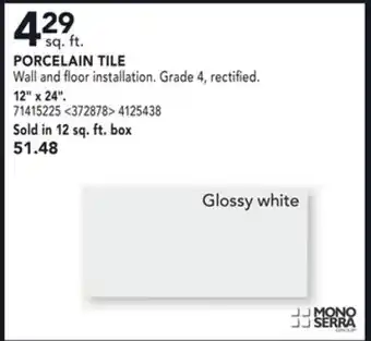 Lowe's Mono serra porcelain tile 12" x 24" offer