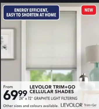 Lowe's Levolor trim+go cellular shades 24" x 72" offer