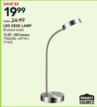 Lowe's Project source led desk lamp 13.25" offer