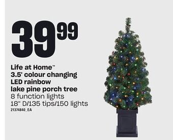 Loblaws Life at home™ 3.5' colour changing led rainbow lake pine porch tree offer