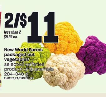 Loblaws New world farms packaged cut vegetables, 284-340 g offer