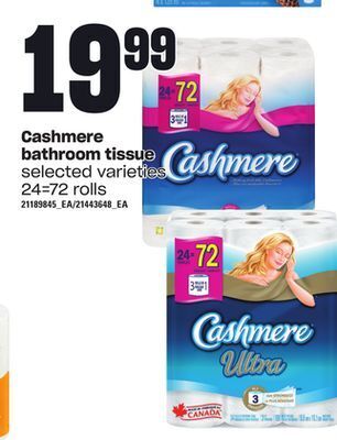 Loblaws Cashmere bathroom tissue, 24=72 rolls offer