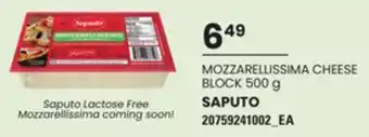 Loblaws Saputo mozzarellissima cheese block, 500 g offer