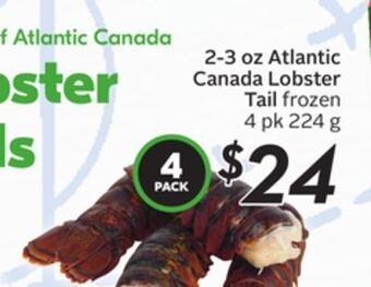 Sobeys 2- 3 oz atlantic canada lobster tail offer