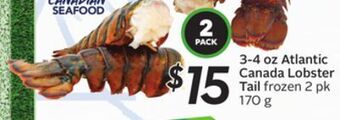 Sobeys 3-4 oz atlantic canada lobster tail offer