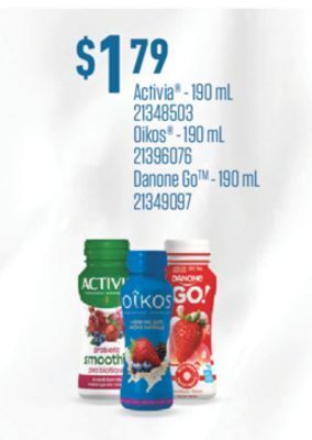 Fortinos Activia® - 190 ml, oikos® - 190 ml, danone go™ - 190 ml offer