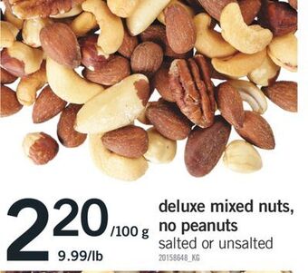 Fortinos Deluxe mixed nuts, no peanuts offer