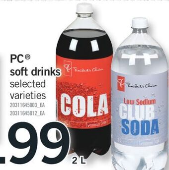 Fortinos Pc® soft drinks, 2 l offer