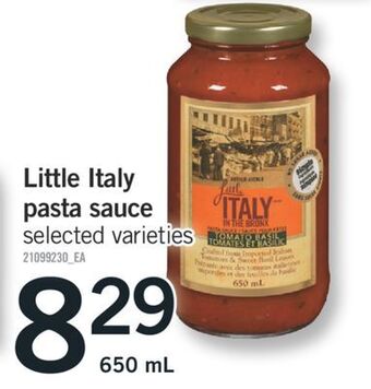 Fortinos Little italy pasta sauce, 650 ml offer