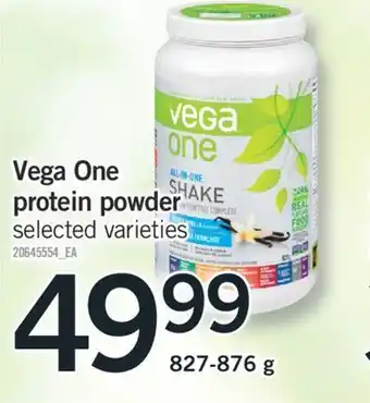 Fortinos Vega one protein powder, 827-876 g offer