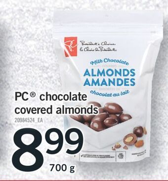 Fortinos Pc® chocolate covered almonds,700 g offer