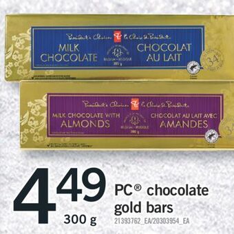 Fortinos Pc® chocolate gold bars, 300 g offer