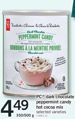 Fortinos Pc® dark chocolate peppermint candy hot cocoa mix, 350/500 g offer