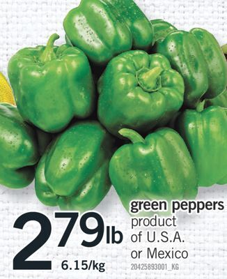 Fortinos Green peppers offer