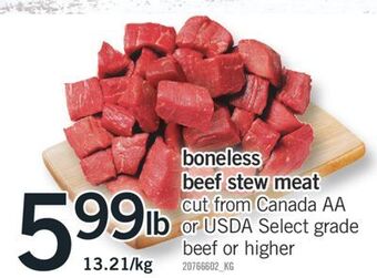 Fortinos Boneless beef stew meat offer