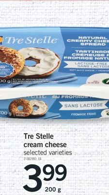 Fortinos Tre stelle cream cheese, 200 g offer