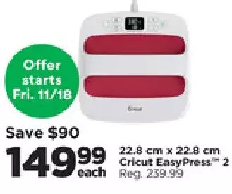 Michaels 22.8 cm x 22.8 cm cricut easypress 2 offer