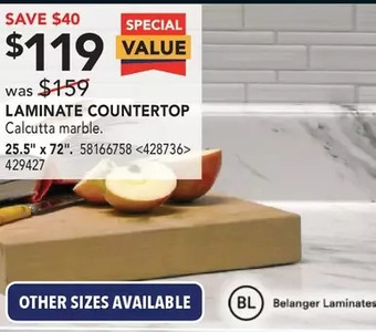 Lowe's Belanger laminates laminate countertop offer