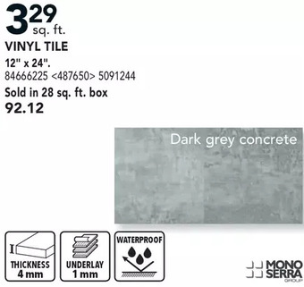 Lowe's Mono serra vinyl tile offer