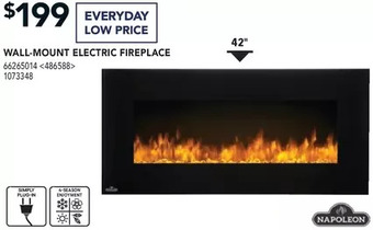Lowe's Napoleon wall-mount electric fireplace offer