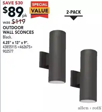 Lowe's Allen + roth outdoor wall sconces offer