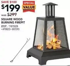 Lowe's Square wood burning firepit offer