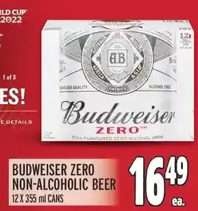 Metro Budweiser zero non-alcoholic beer offer