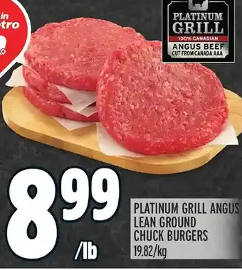 Metro Platinum grill angus lean ground chuck burgers offer