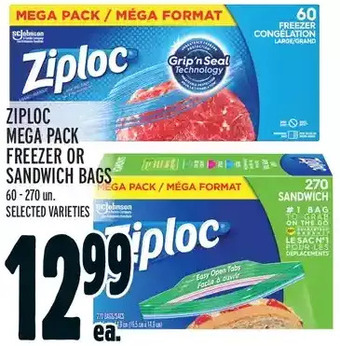 Metro Ziploc mega pack freezer or sandwich bags offer