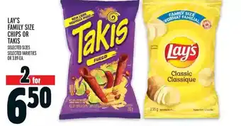 Metro Lay's family size chips or takis offer