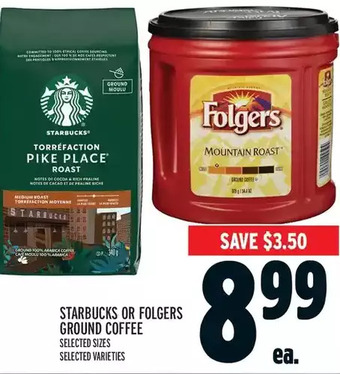 Metro Starbucks or folgers ground coffee offer