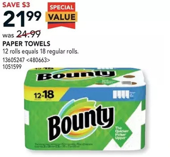 RONA Bounty paper towels offer
