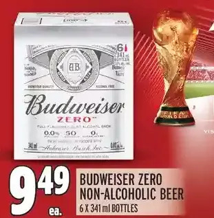 Metro Budweiser zero non-alcoholic beer offer