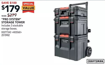 RONA Craftsman "pro system" storage tower offer