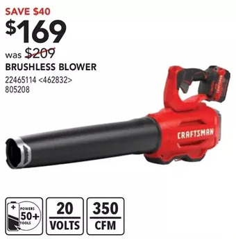 RONA Craftsman brushless blower offer
