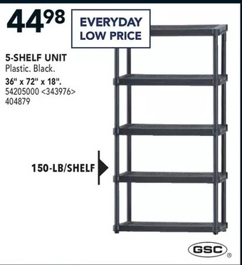 RONA Gsc 5-shelf unit 36" x 72" x 18" offer