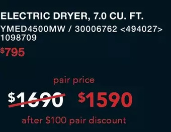 RONA Maytag electric dryer, 7.0 cu. ft. offer