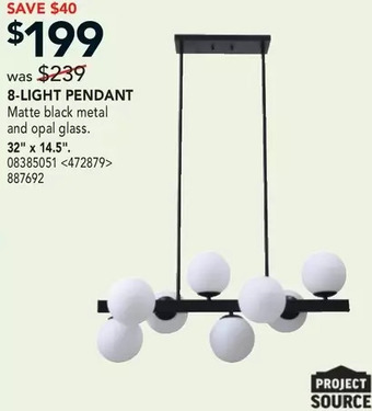 RONA Project source 8-light pendant 32" x 14.5" offer