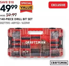 RONA Craftsman 140-piece drill bit set offer