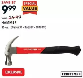 RONA Craftsman hammer offer