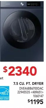 RONA Samsung bespoke 7.5 cu. ft. dryer offer