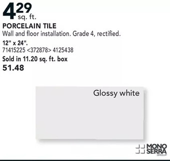 RONA Mono serra porcelain tile 12" x 24" offer
